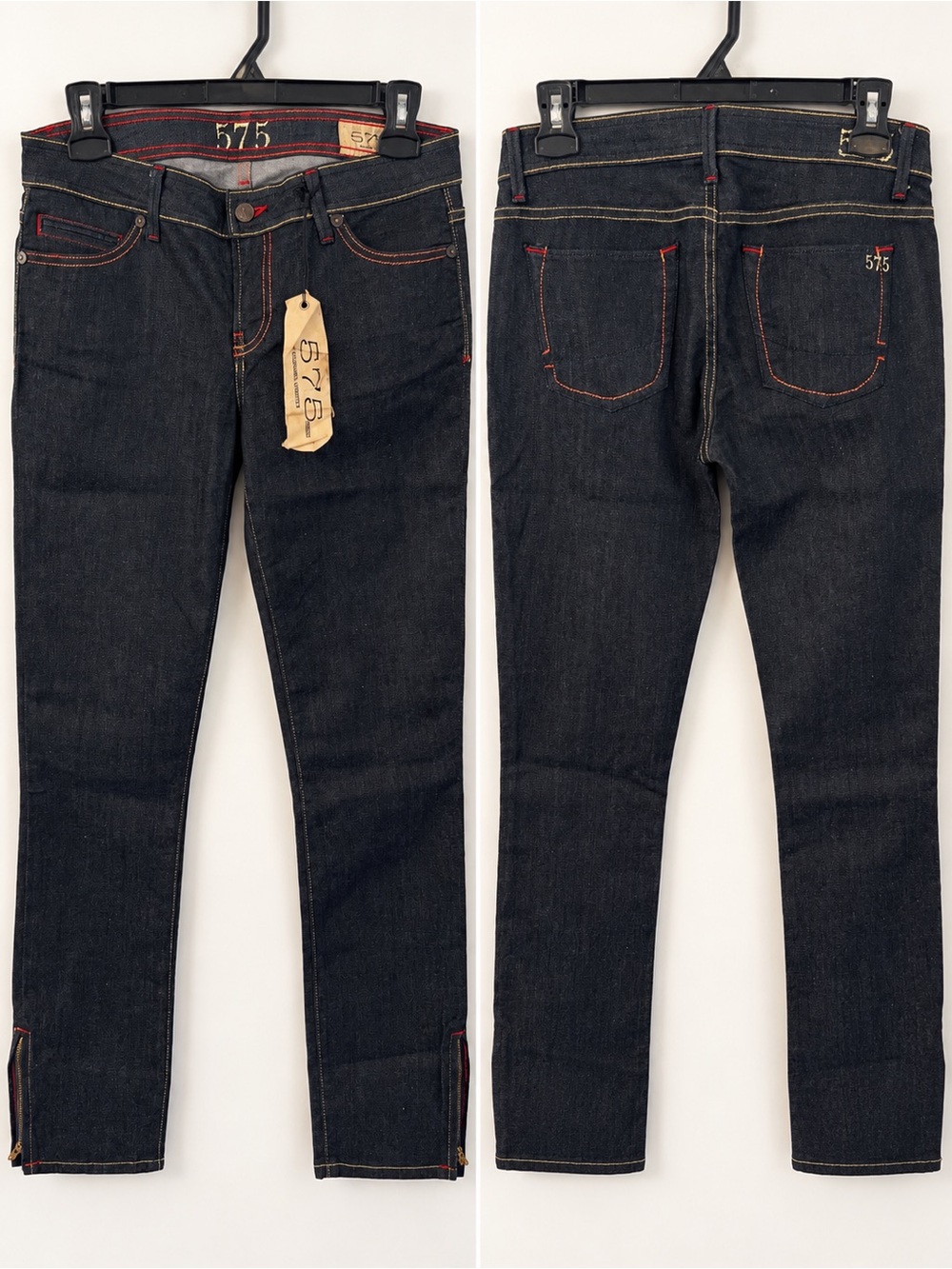 Women’s Dark Indigo Jeans with Red Stitching